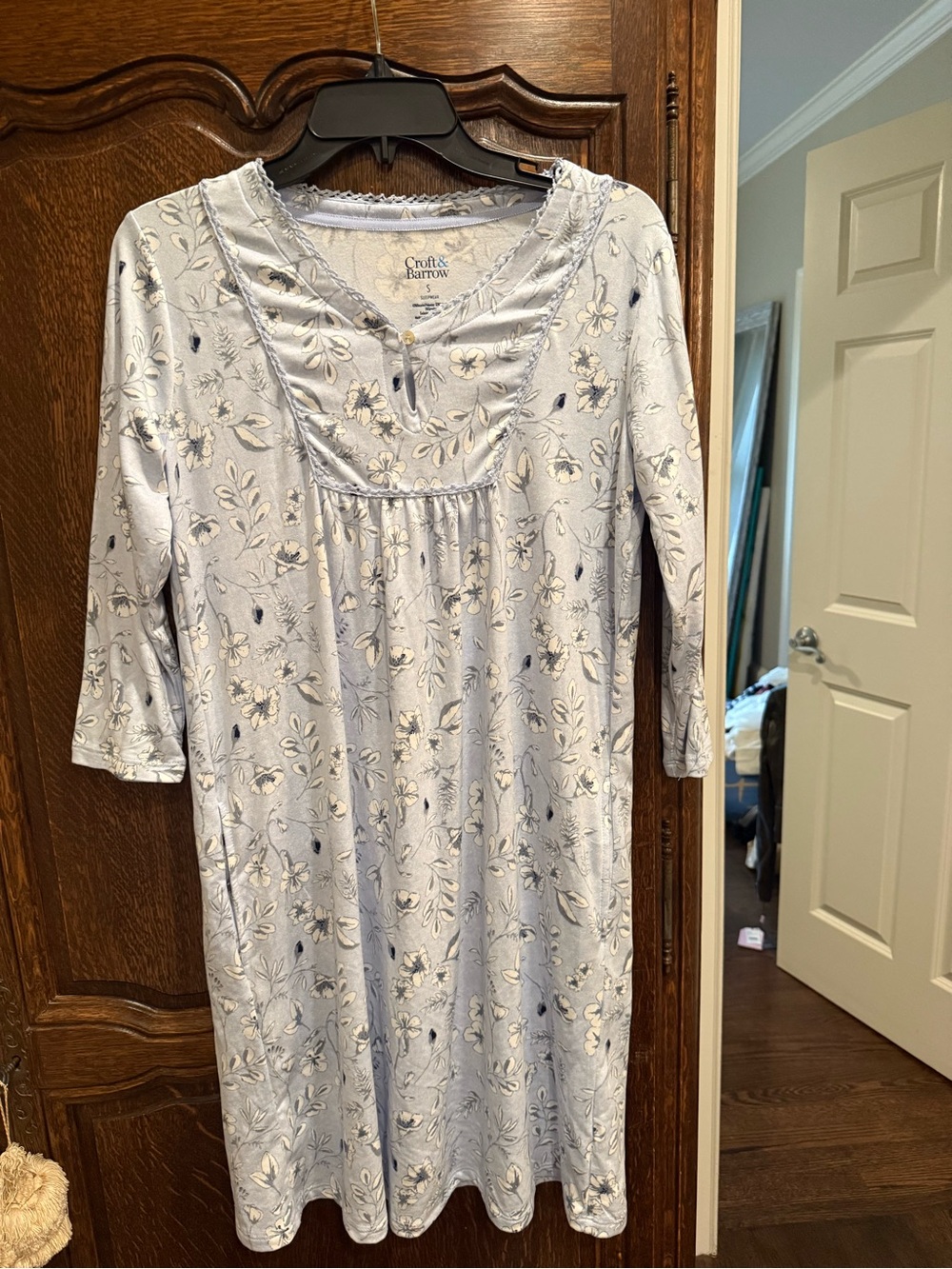 croft & barrow Pale Blue Floral Sleep Gown
